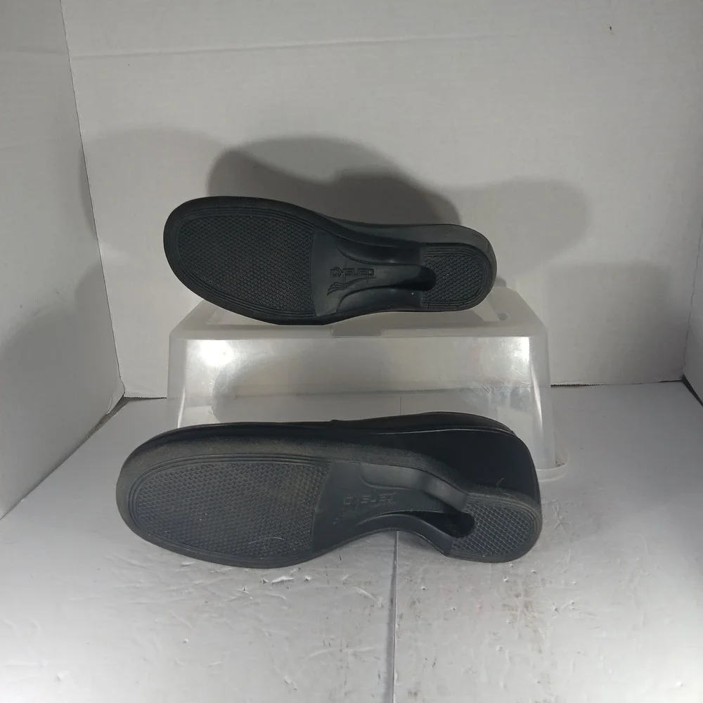Dansko Leather Wedge Loafers 40 Brown Slip On Comfort Work Shoes